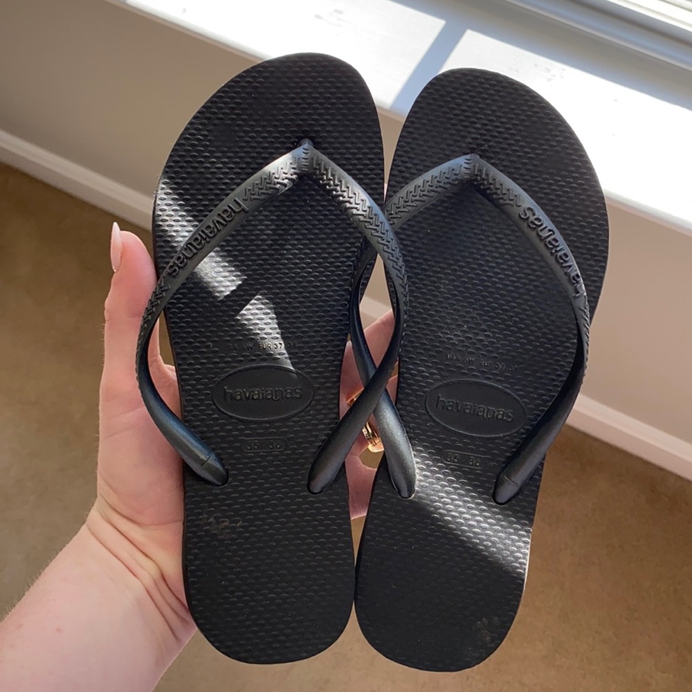 Black slim havaianas